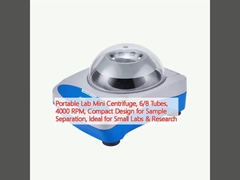 ポータブルラボミニ遠心分離器, 6/8チューブ, 4000 RPM,サンプル分離のためのコンパクトな設計,小型ラボと研究に最適
